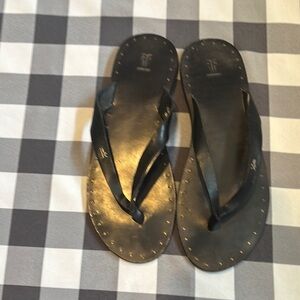 Frye Black Leather Sandals